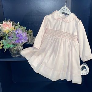 Sarah Louise England pink smocked beaded dress